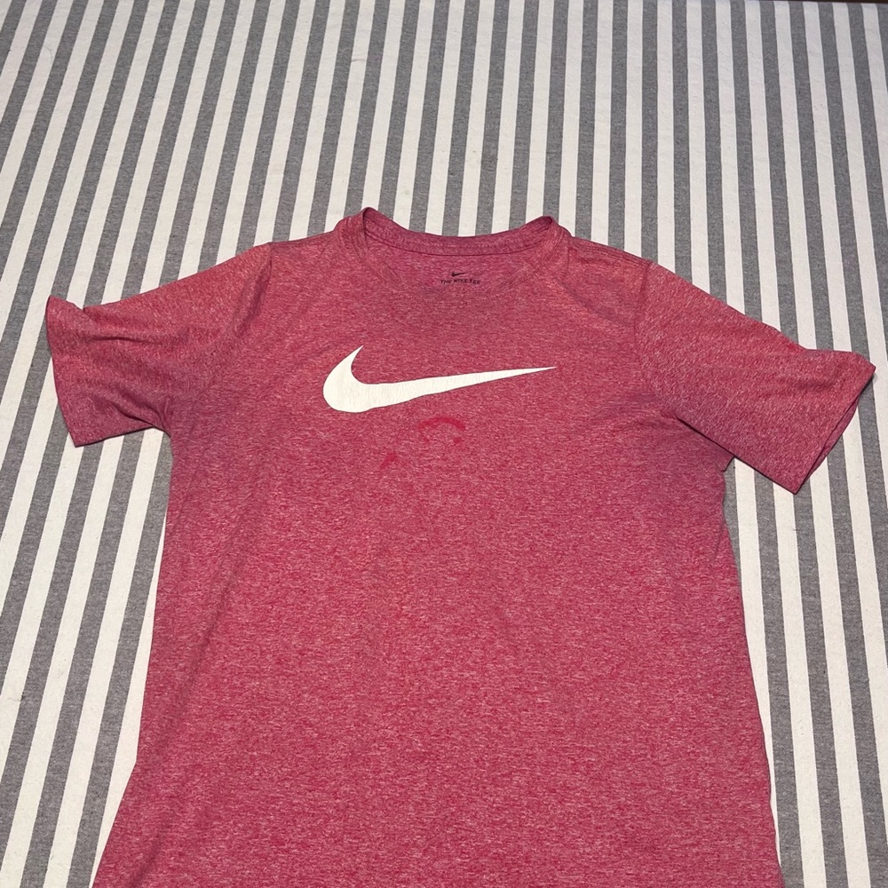 Nike Heathered Red Tee with Black Accents